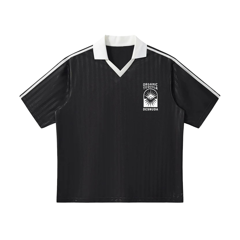 Contrast Collar Striped Soccer Jersey