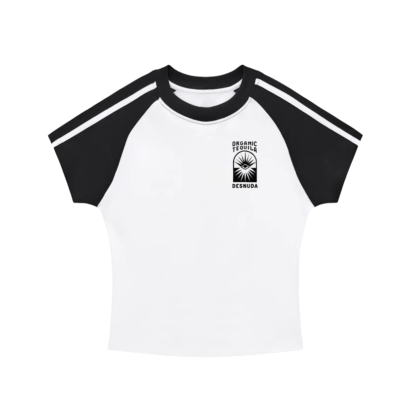 Contrast Stripes Bodycon Raglan  Sleeve T-Shirt